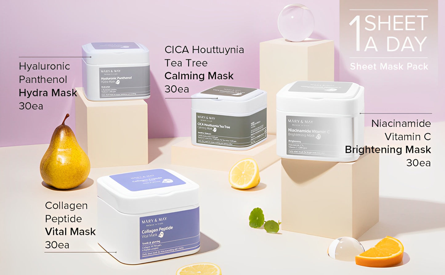 MARY&MAY - Cica Houttuynia Cordata Tea Tree Calming Mask (30 ks)